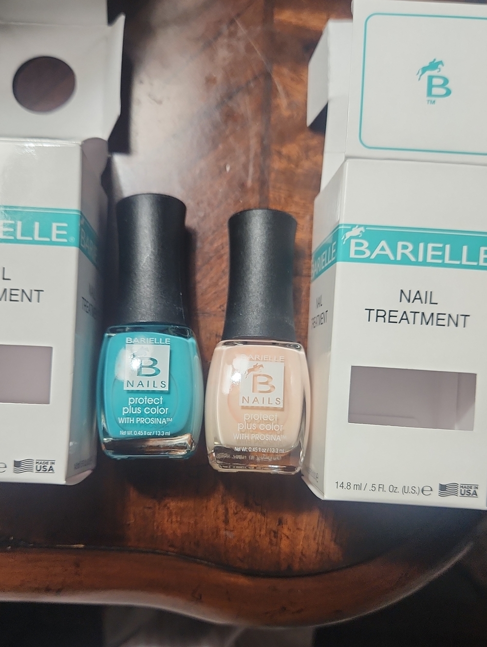 Barielle Protect Plus Color Nail Polish Set - Teal & Nude